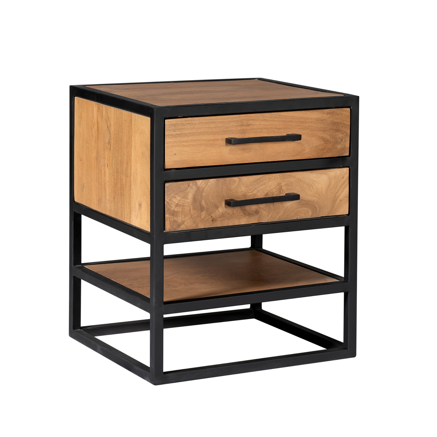 Bijzettafel/Nachtkastje Denver | Mangohout en Metaal
