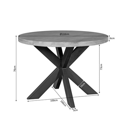 Eettafel Dakota | Rond | Naturel Mangohout