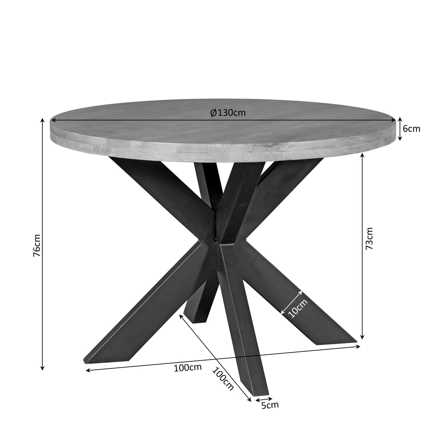Eettafel Dakota | Rond | Naturel Mangohout