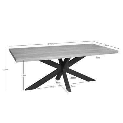 Eettafel Dakota | Naturel Mangohout | Rechthoek