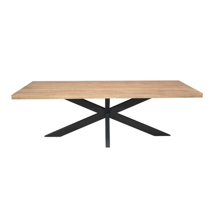Eettafel Dakota | Naturel Mangohout | Rechthoek — Zijaanzicht - witfoto