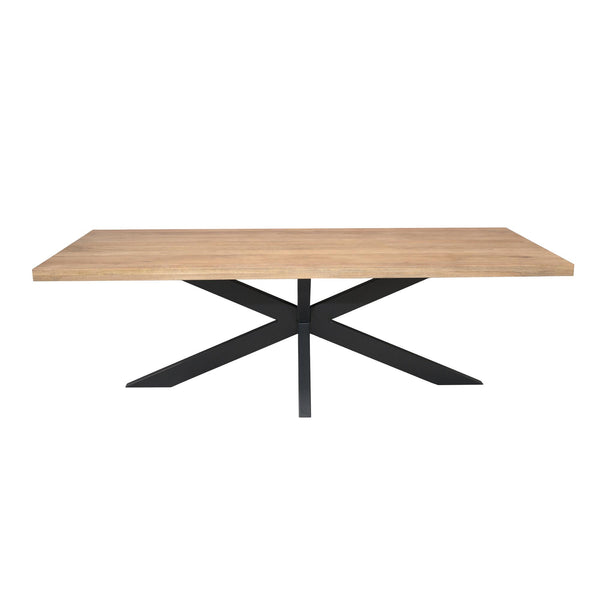 Eettafel Dakota | Naturel Mangohout | Rechthoek — Zijaanzicht - witfoto