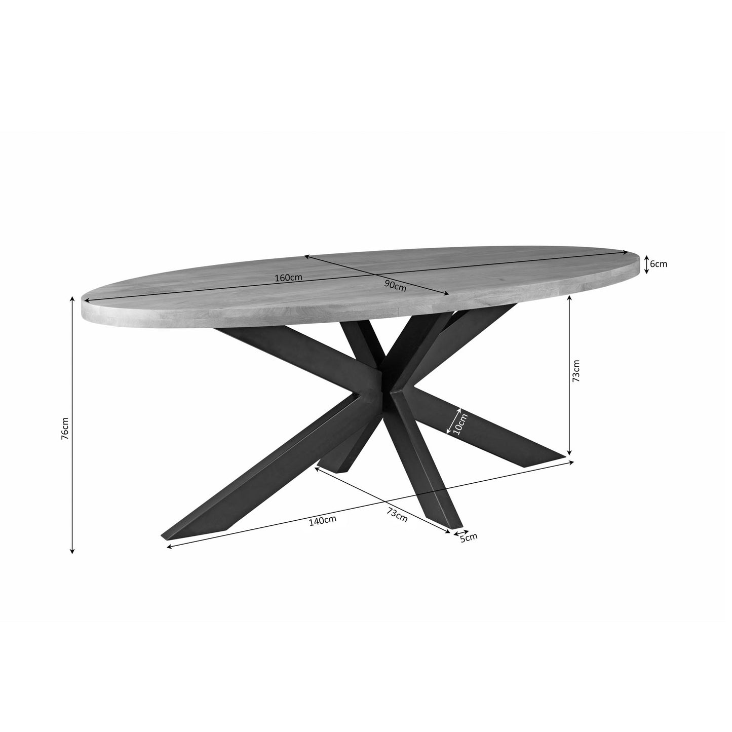 Eettafel Dakota | Ovaal