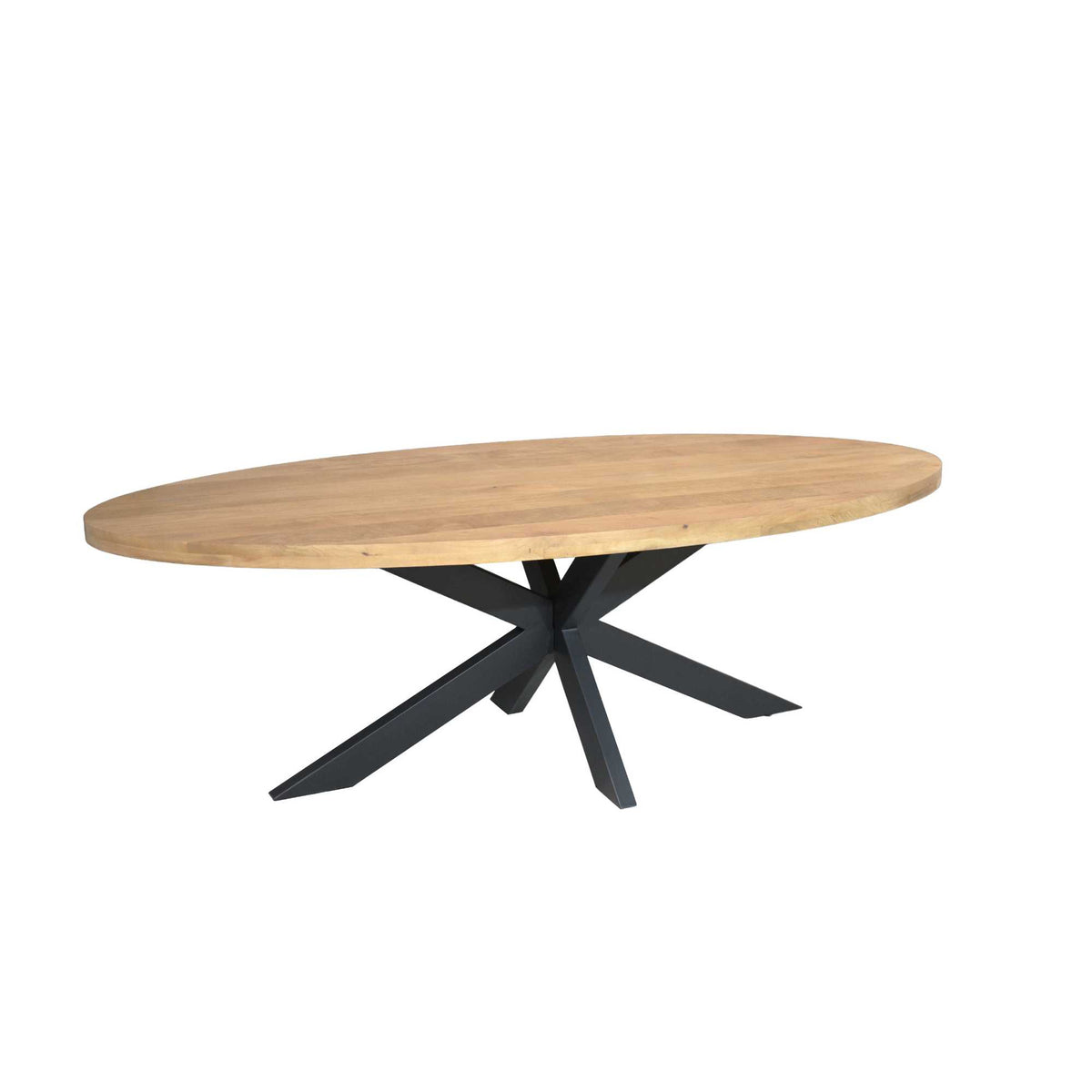 Eettafel Dakota | Ovaal — Zijaanzicht - witfoto