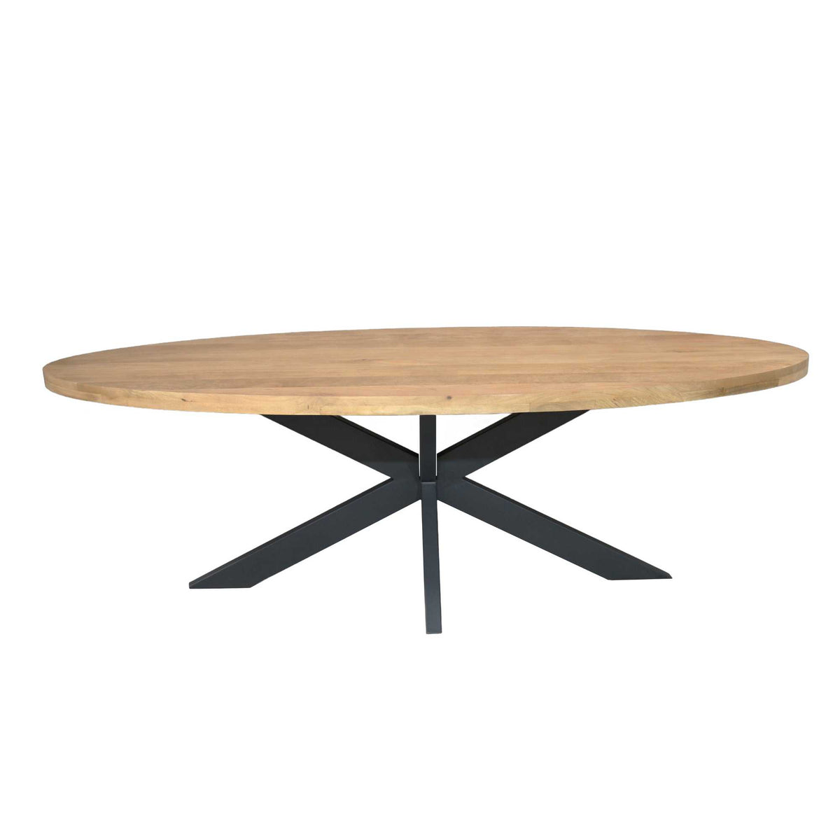 Eettafel Dakota | Ovaal — Zijaanzicht - witfoto