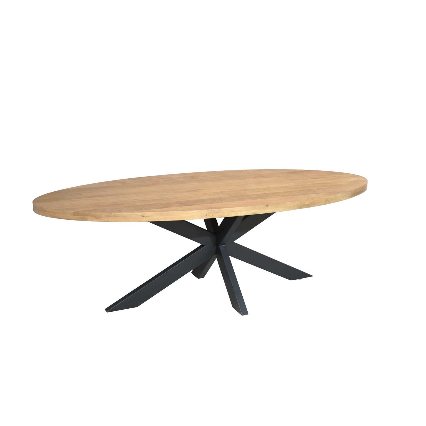 Eettafel Dakota | Ovaal — Zijaanzicht - witfoto