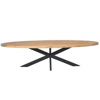 Eettafel Dakota | Ovaal — Zijaanzicht - witfoto