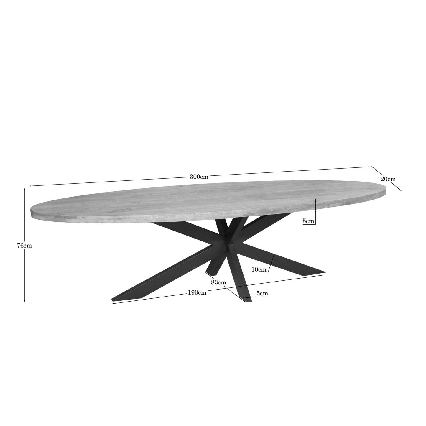 Eettafel Dakota | Ovaal