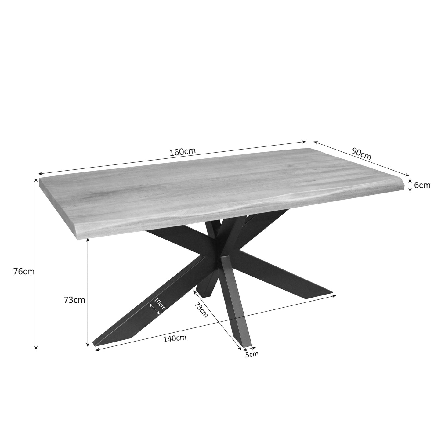 Boomstamtafel Dakota | Naturel Mangohout