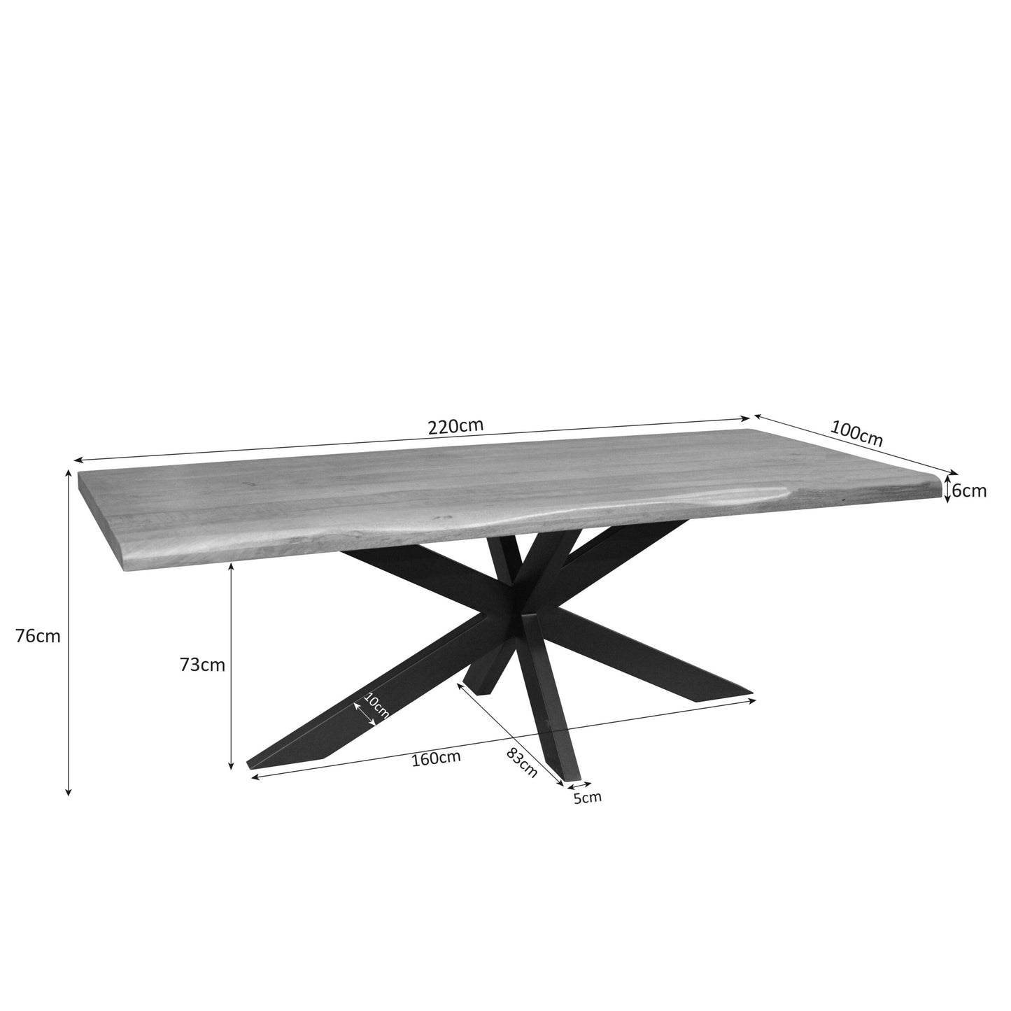 Boomstamtafel Dakota | Naturel Mangohout