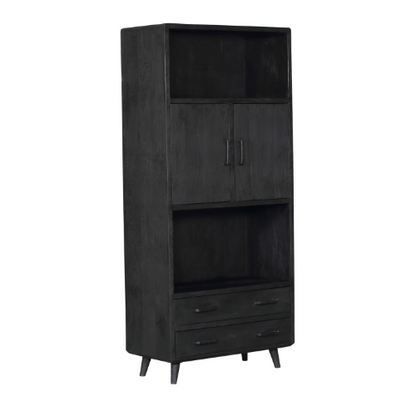 Boekenkast Omaha Black | Mangohout 90 cm