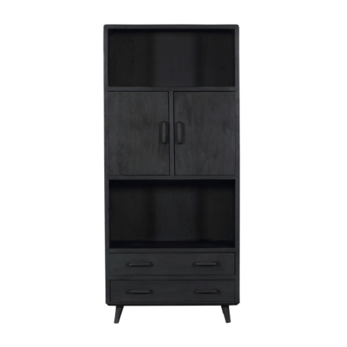 Boekenkast Omaha Black | Mangohout 90 cm