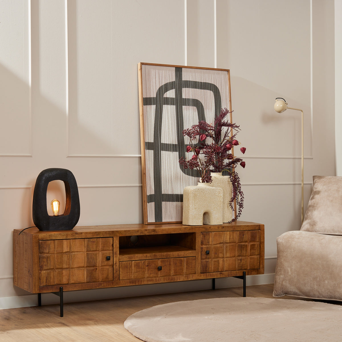 TV-Meubel Brandy, vooraanzicht in een interieur