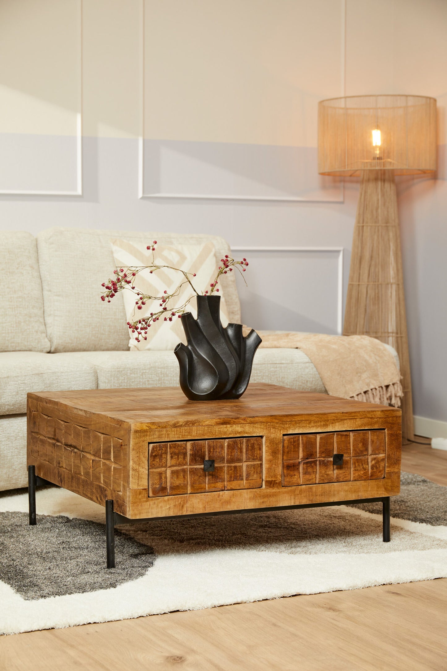 Salontafel Brandy | Mangohout — Vooraanzicht - sfeer