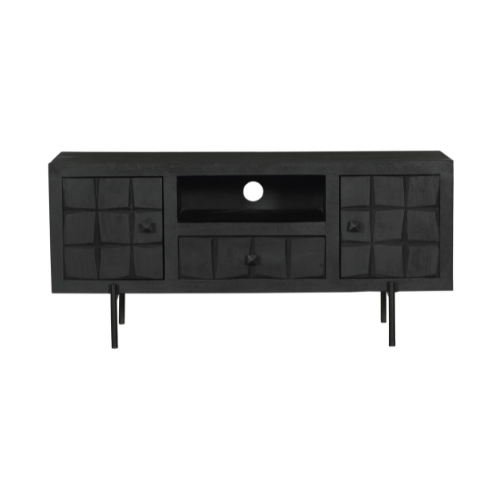 TV-Meubel Brandy Black | Zwart Mangohout