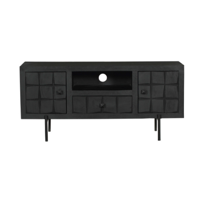 TV-Meubel Brandy Black | Zwart Mangohout