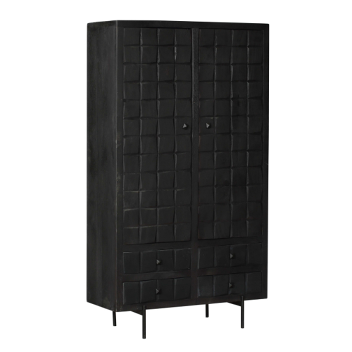 Kabinet kast Brandy Black | 2 deuren 4 lades