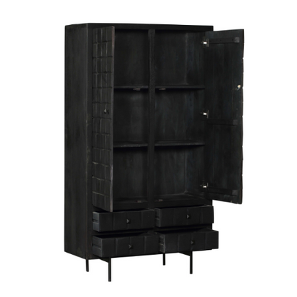 Kabinet kast Brandy Black | 2 deuren 4 lades