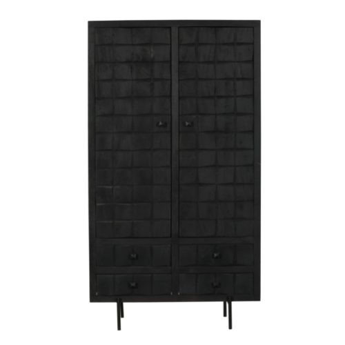 Kabinet kast Brandy Black | 2 deuren 4 lades