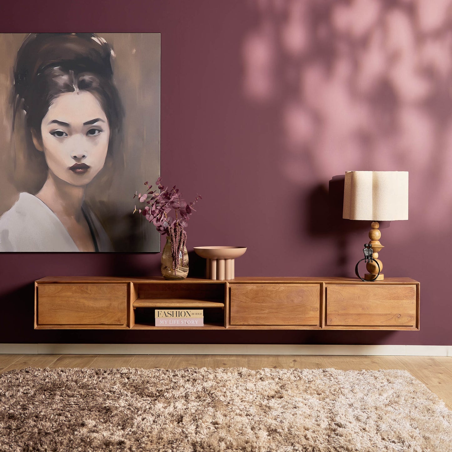 TV-Meubel Ambiance | Zwevend | Naturel Mango