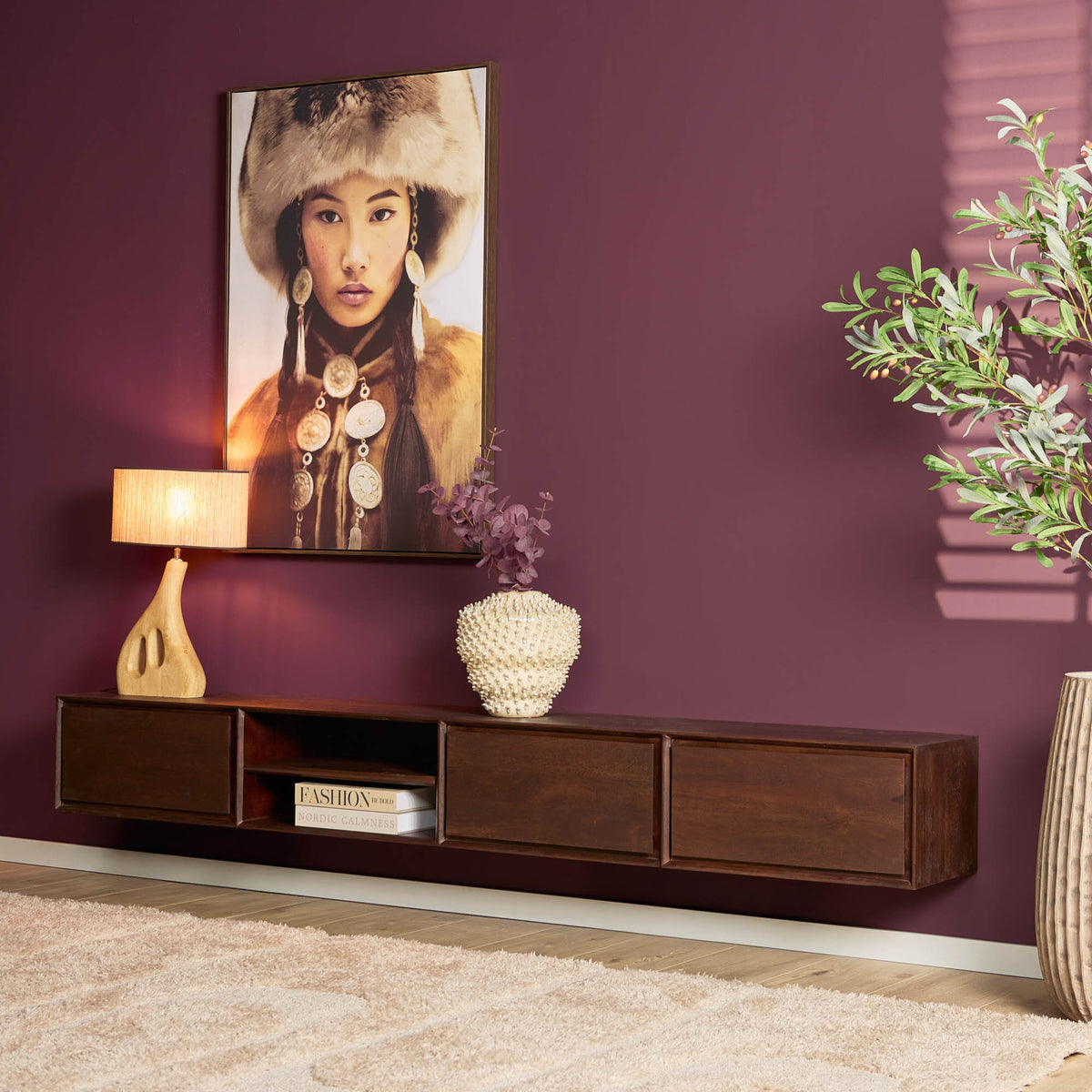 TV-Meubel Ambiance zwevend brown, vooraanzicht in een interieur