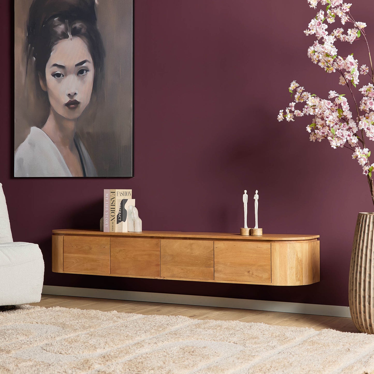 TV-Meubel Excellence | Zwevend & Pootjes | Naturel