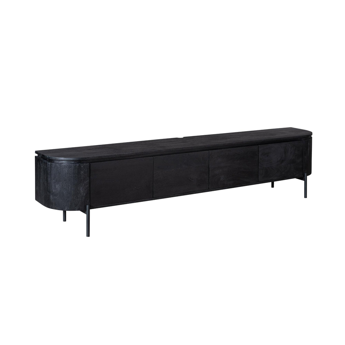 TV-Meubel Excellent zwevend & pootjes black, schuin vooraanzicht op witte achtergrond