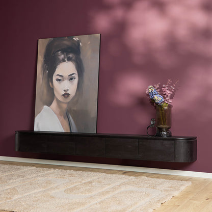 TV-Meubel Excellent zwevend & pootjes black, schuin vooraanzicht in een interieur