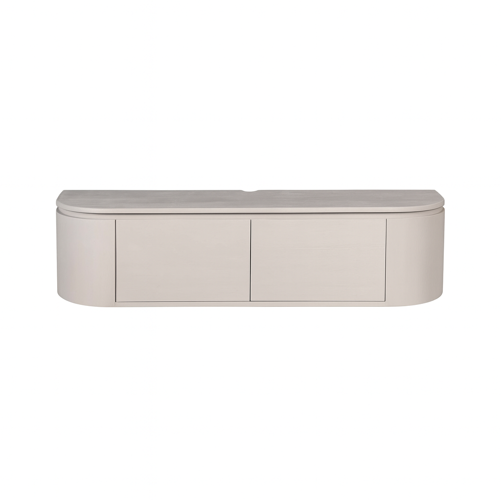 TV-Meubel Excellent zwevend & pootjes taupe, vooraanzicht op witte achtergrond