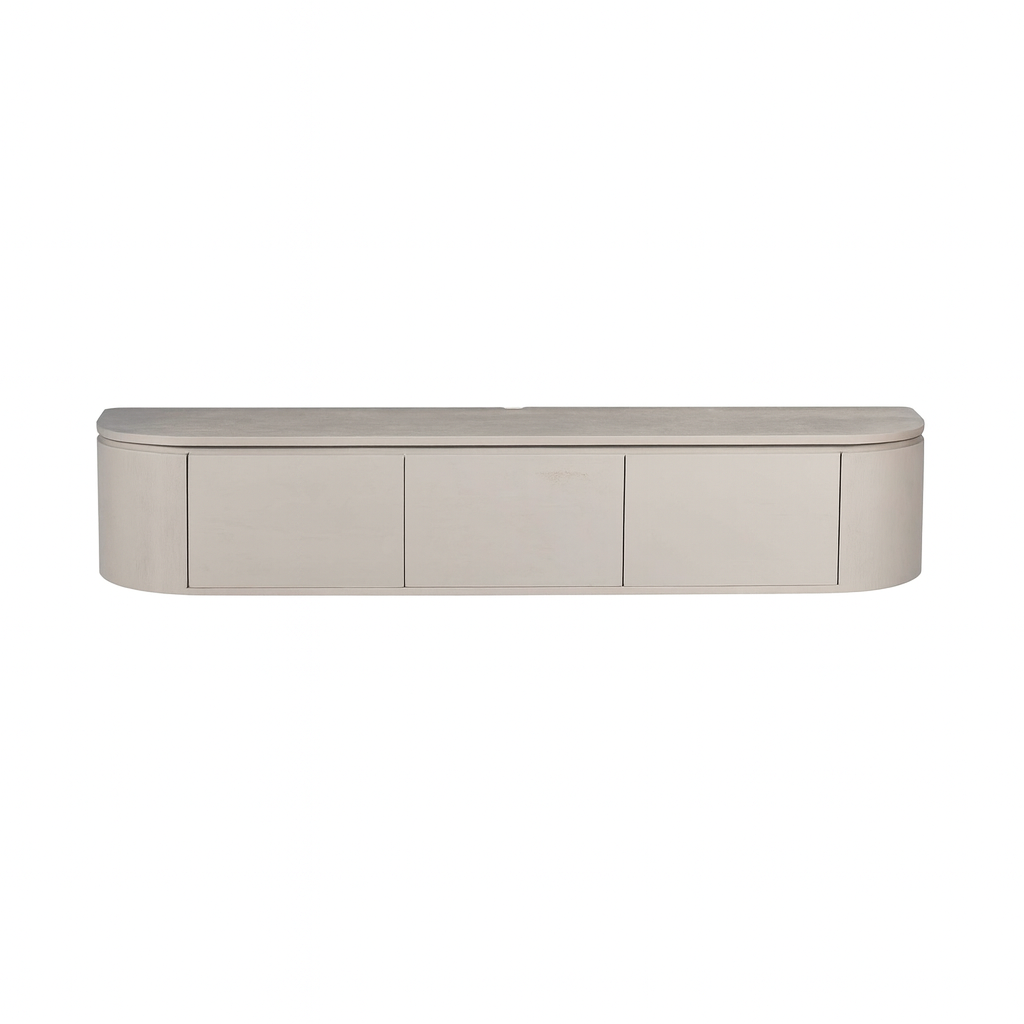 TV-Meubel Excellent zwevend & pootjes taupe, vooraanzicht op witte achtergrond