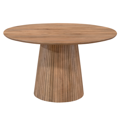 Eettafel Solana | Naturel Mangohout — Zijaanzicht - witfoto