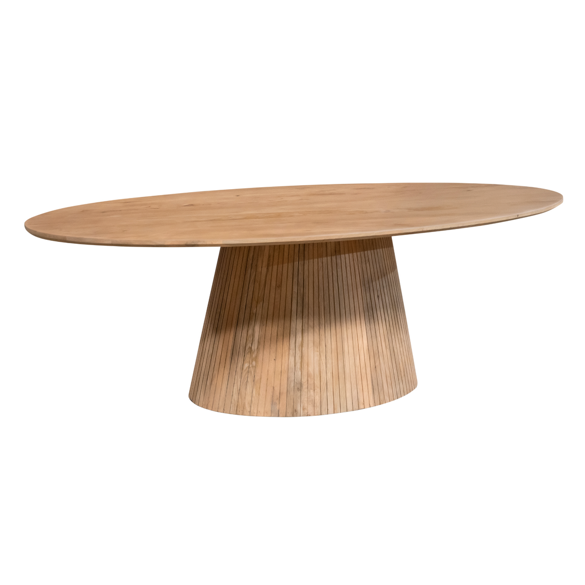 Eettafel Solana | Naturel Mangohout — Zijaanzicht - witfoto