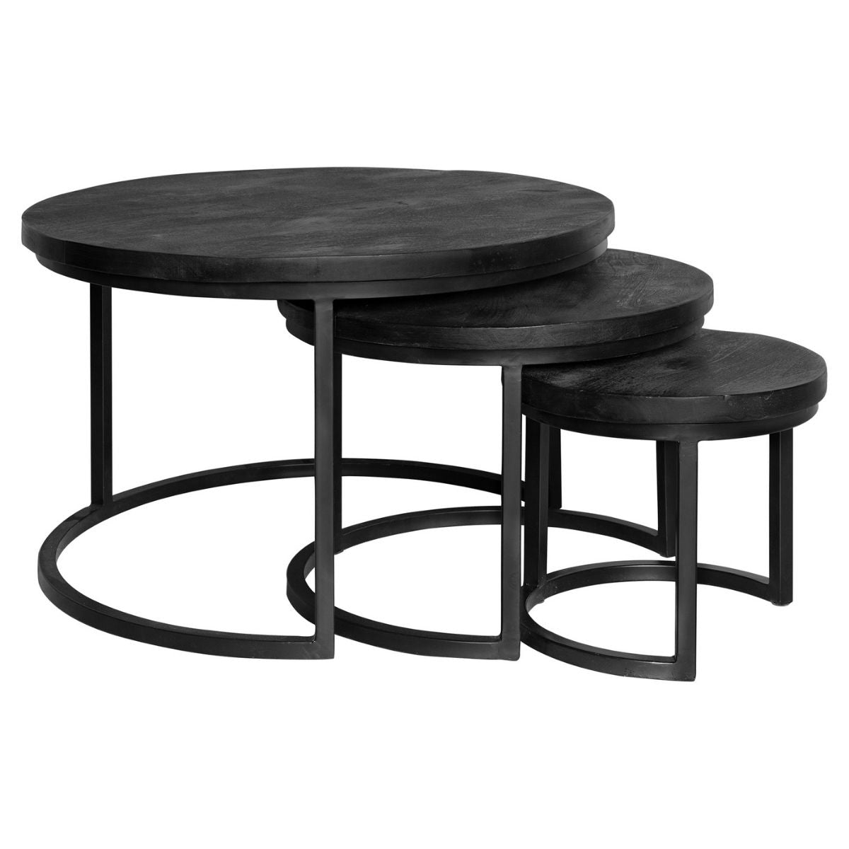 Salontafel Britt | Set van 3 | Black — Zijaanzicht - witfoto