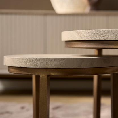 Salontafel Madison | Zand Mangohout | Set van 3
