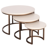 Salontafel Madison | Zand Mangohout | Set van 3