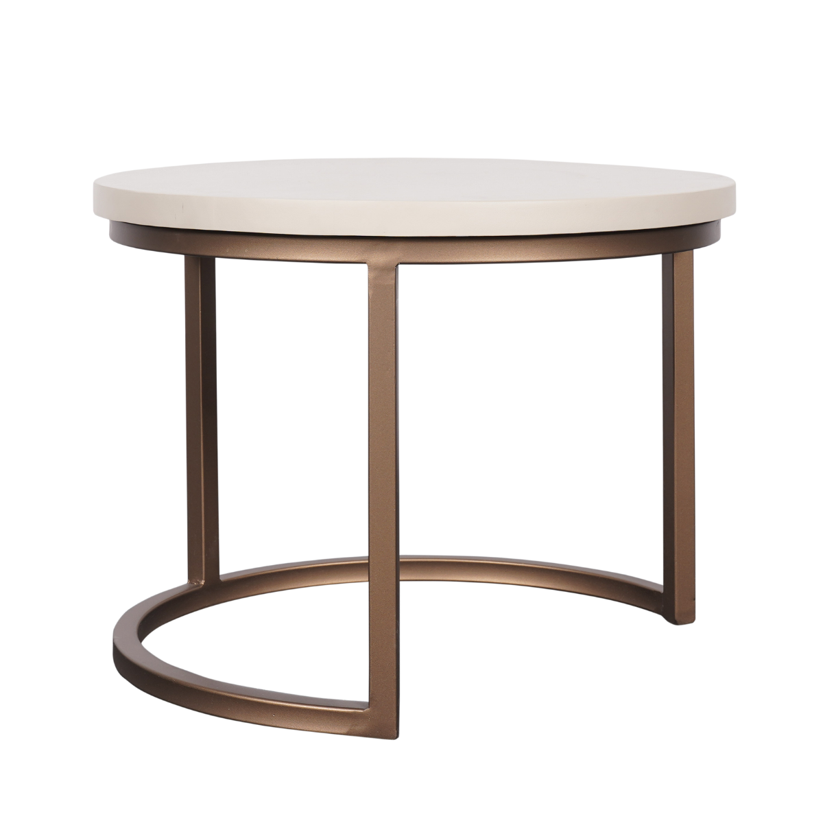 Salontafel Madison | Zand Mangohout | Set van 3 — Zijaanzicht - witfoto