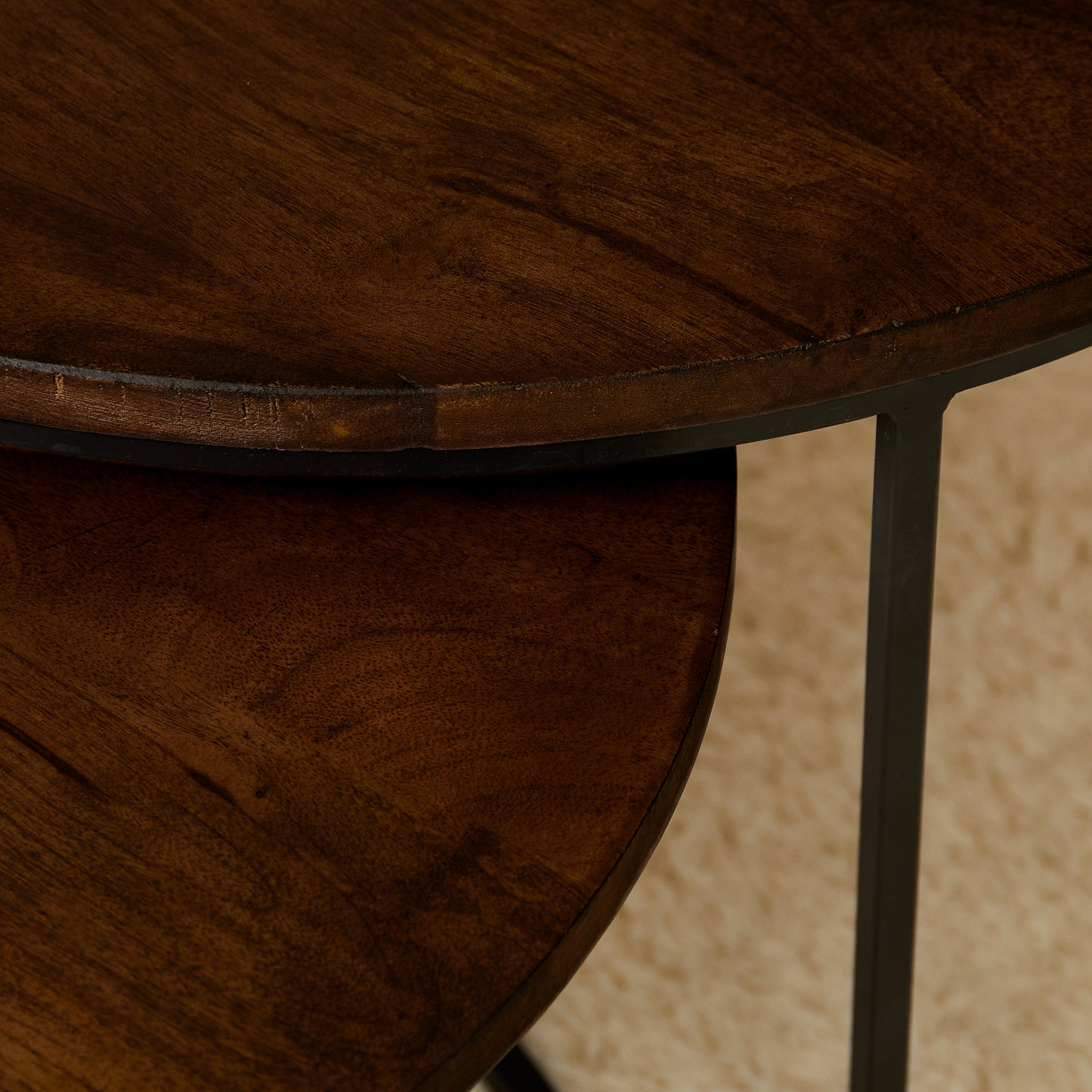 Salontafel Madison | Bruin Mangohout | Set van 2