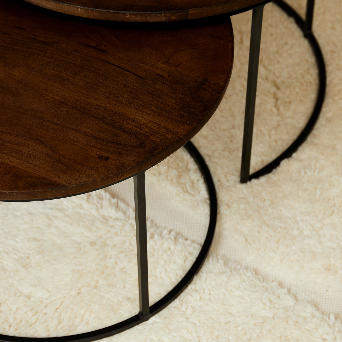 Salontafel Madison | Bruin Mangohout | Set van 2