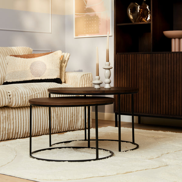 Salontafel Madison | Bruin Mangohout | Set van 2