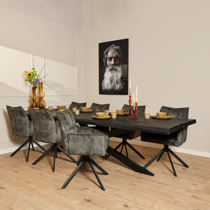 Eetkamertafel Boston Black | Boomstamtafel