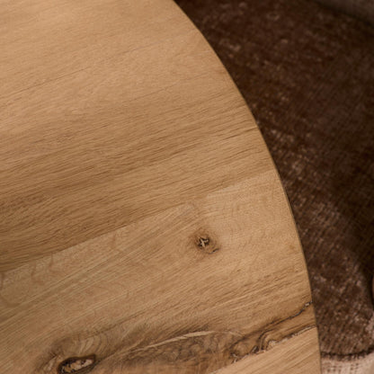 Eiken eettafel Ferris Rond | Zwart Onderstel | Naturel