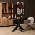 Eiken eettafel Ferris Rond | Zwart Onderstel | Zwart