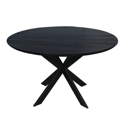 Eiken eettafel Ferris Rond | Zwart Onderstel | Zwart