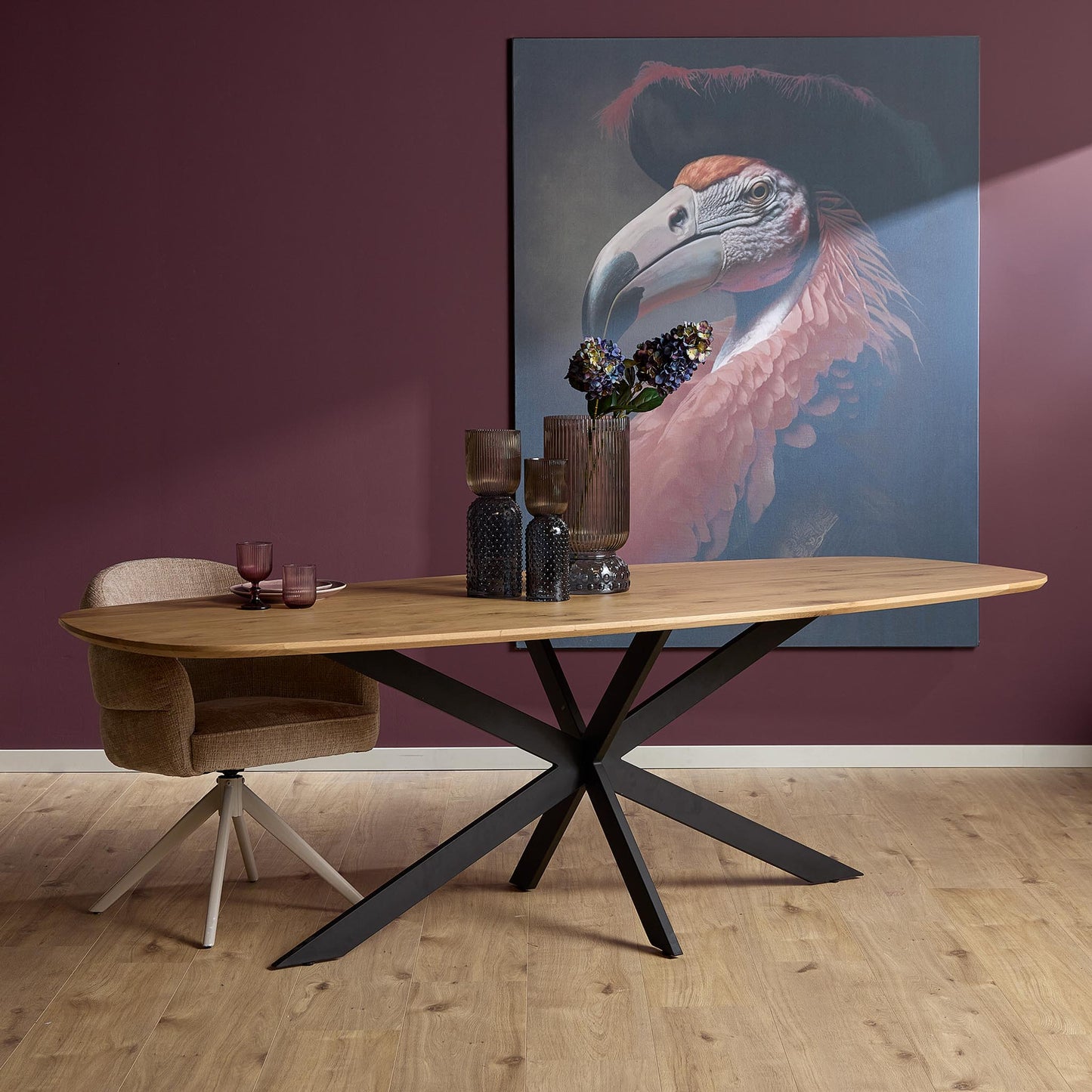 Eiken eettafel Ferris | Deens Ovaal