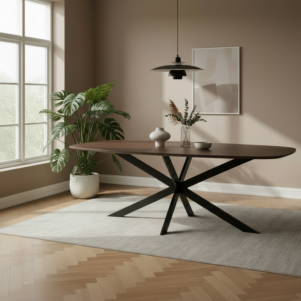 Eiken eettafel Ferris | Deens Ovaal | Bruin