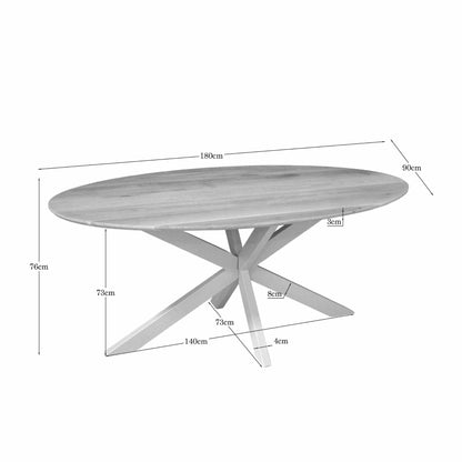 Eiken eettafel Ferris | Ovaal