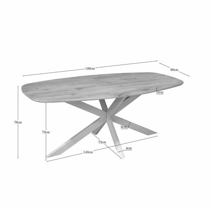 Eiken eettafel Ferris | Deens Ovaal