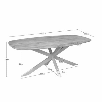 Eiken eettafel Ferris | Deens Ovaal | Naturel | Poot Sand