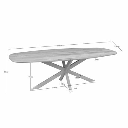 Eiken eettafel Ferris | Deens Ovaal | Naturel | Poot Sand