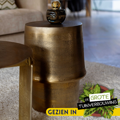 Bijzettafel Glamor goud, detail van het materiaal